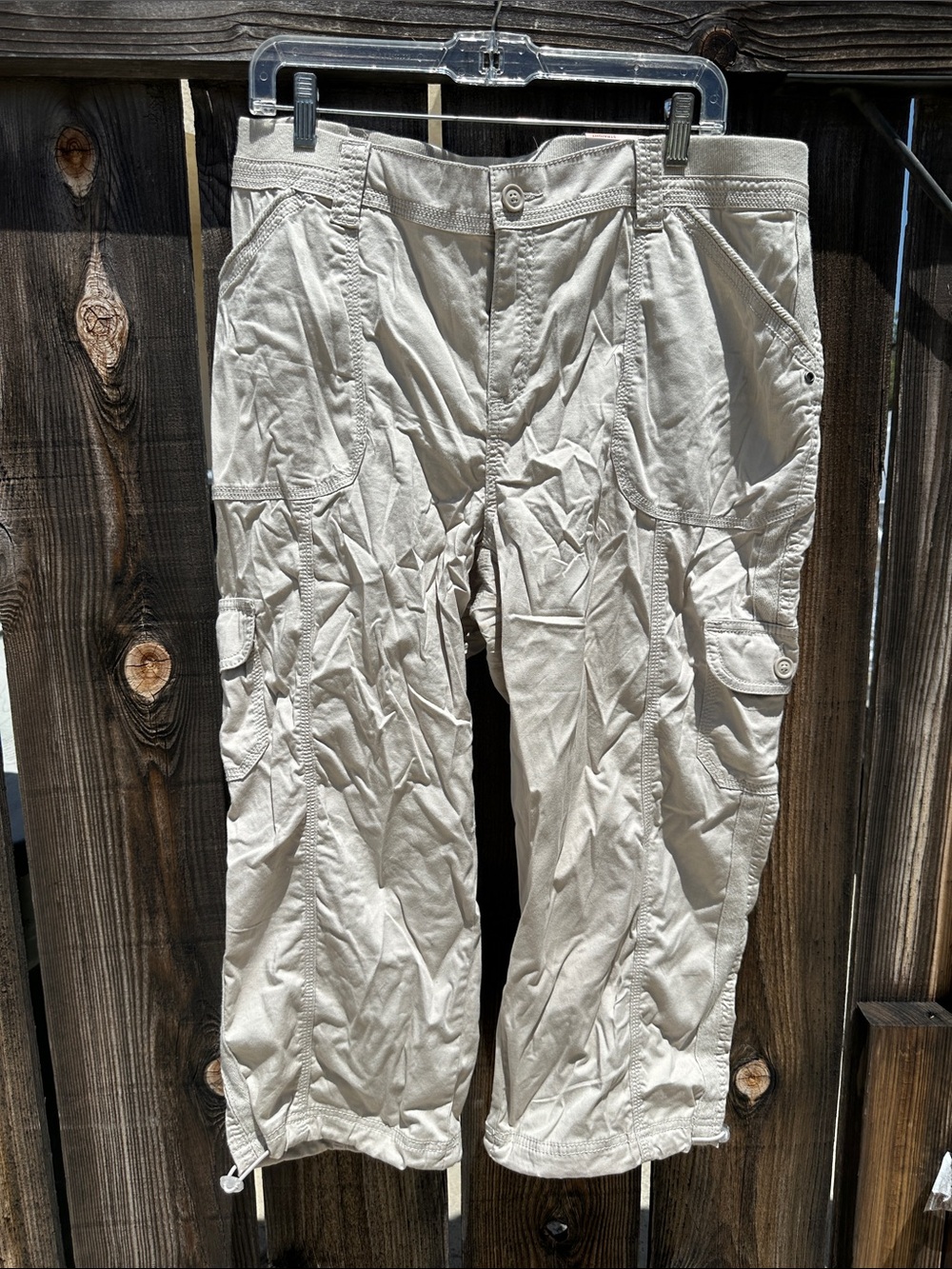 Style & Co. Women's Beige Cropped Cargo Pants